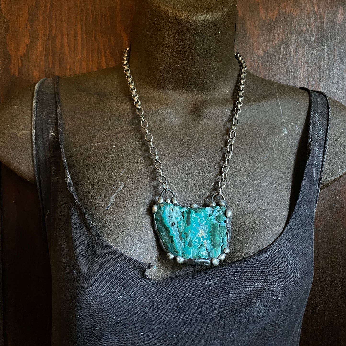 Primordial ~ Botryoidal Chrysocolla Malachite Necklace