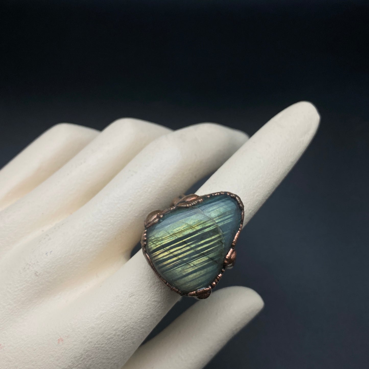 Aurora ~ Labradorite Statement Ring