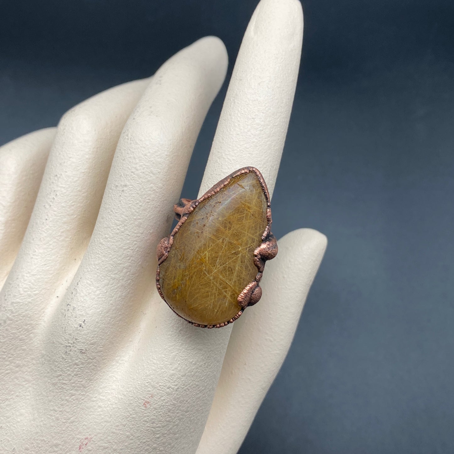 Golden Hour ~ Rutilated Quartz Statement Ring
