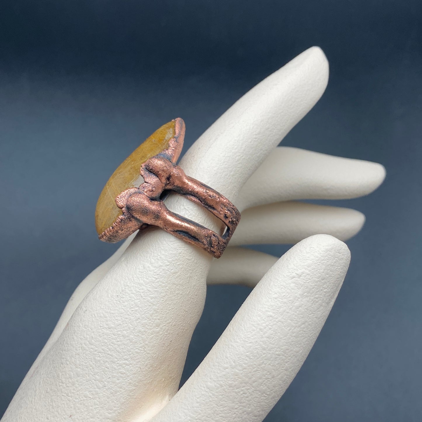 Golden Hour ~ Rutilated Quartz Statement Ring