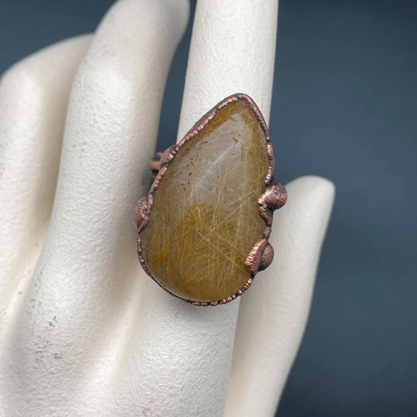 Golden Hour ~ Rutilated Quartz Statement Ring