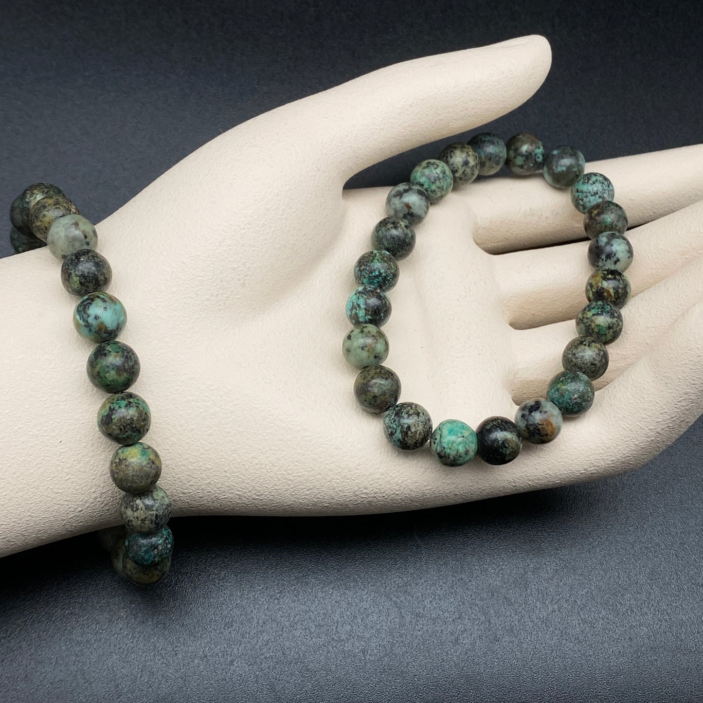 ZZ Bracelet ~ 8mm African Turquoise Jasper~ Beaded Bracelet ~ Stretchy