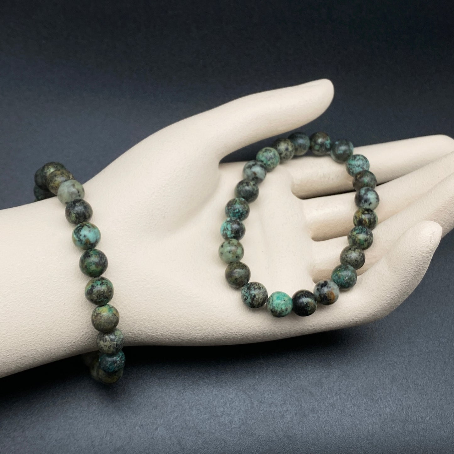 ZZ Bracelet ~ 8mm African Turquoise Jasper~ Beaded Bracelet ~ Stretchy