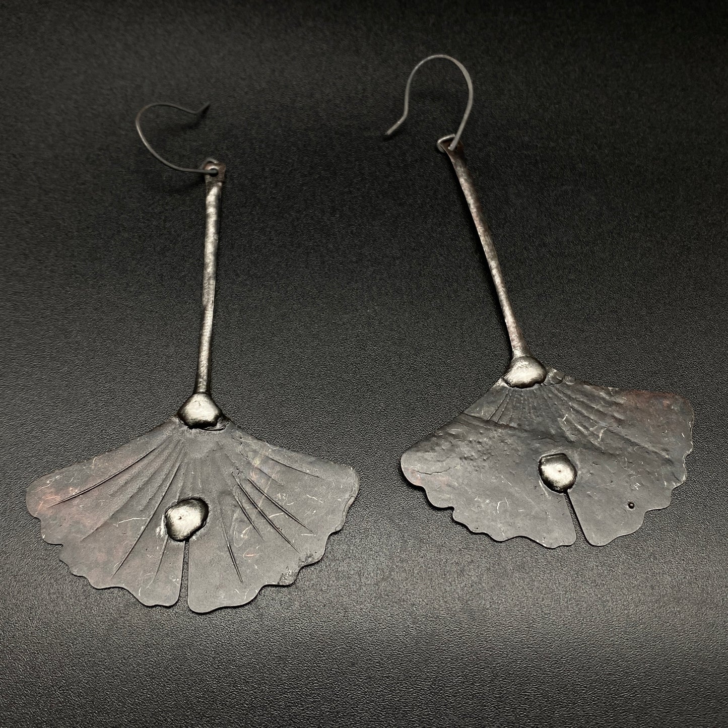 Ginko ~ Large Soldered Lightweight Leaf Earrings