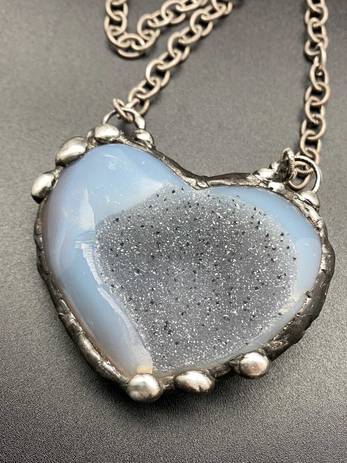 Trust ~ Sparkle Agate Heart Necklace