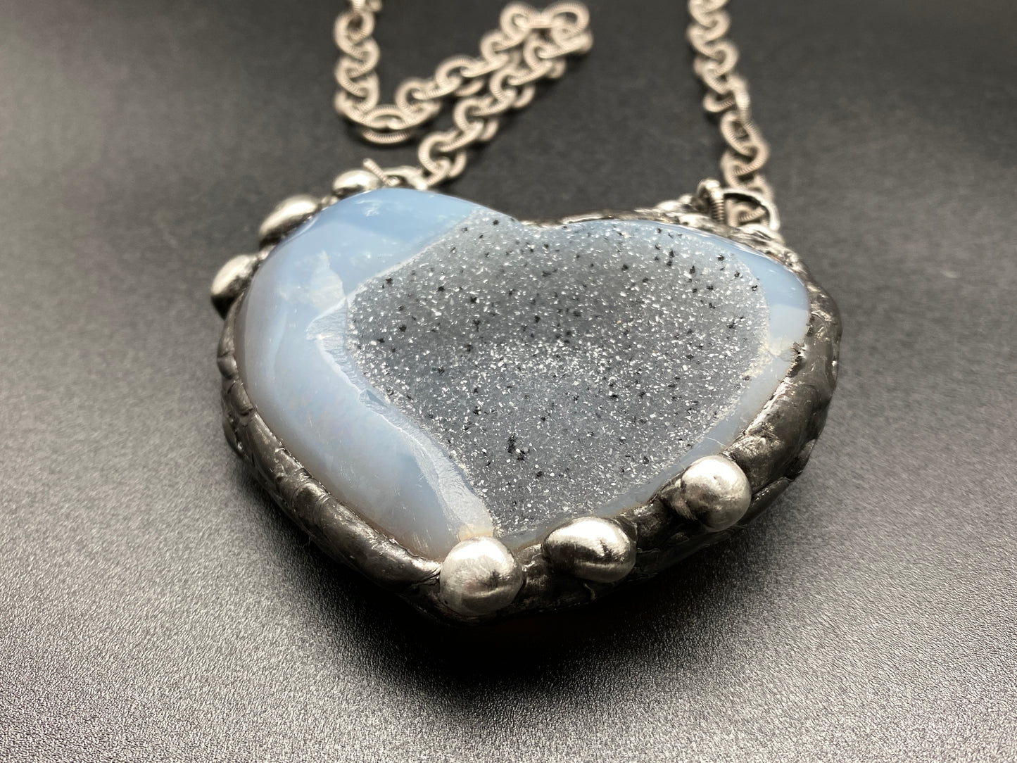 Trust ~ Sparkle Agate Heart Necklace