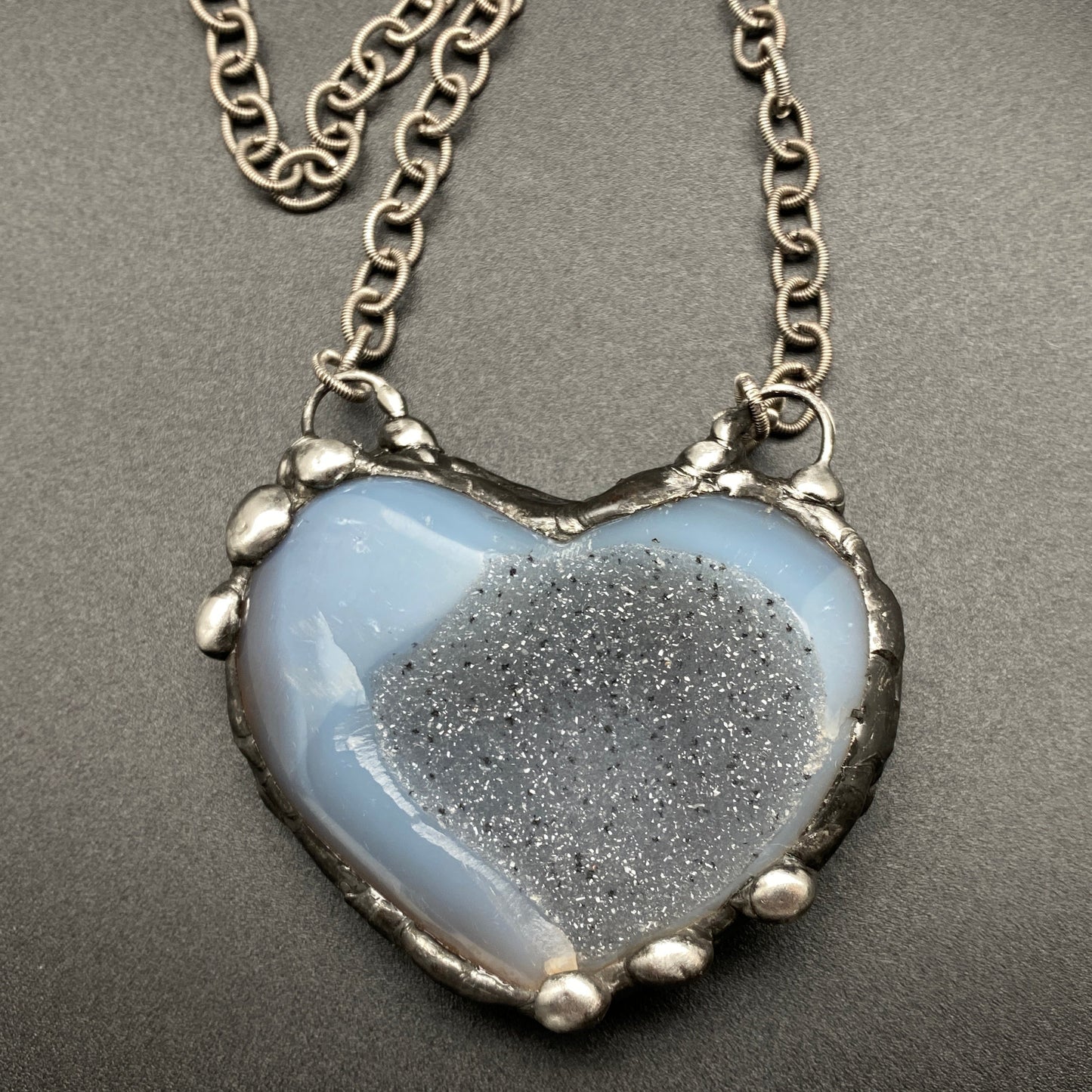 Trust ~ Sparkle Agate Heart Necklace