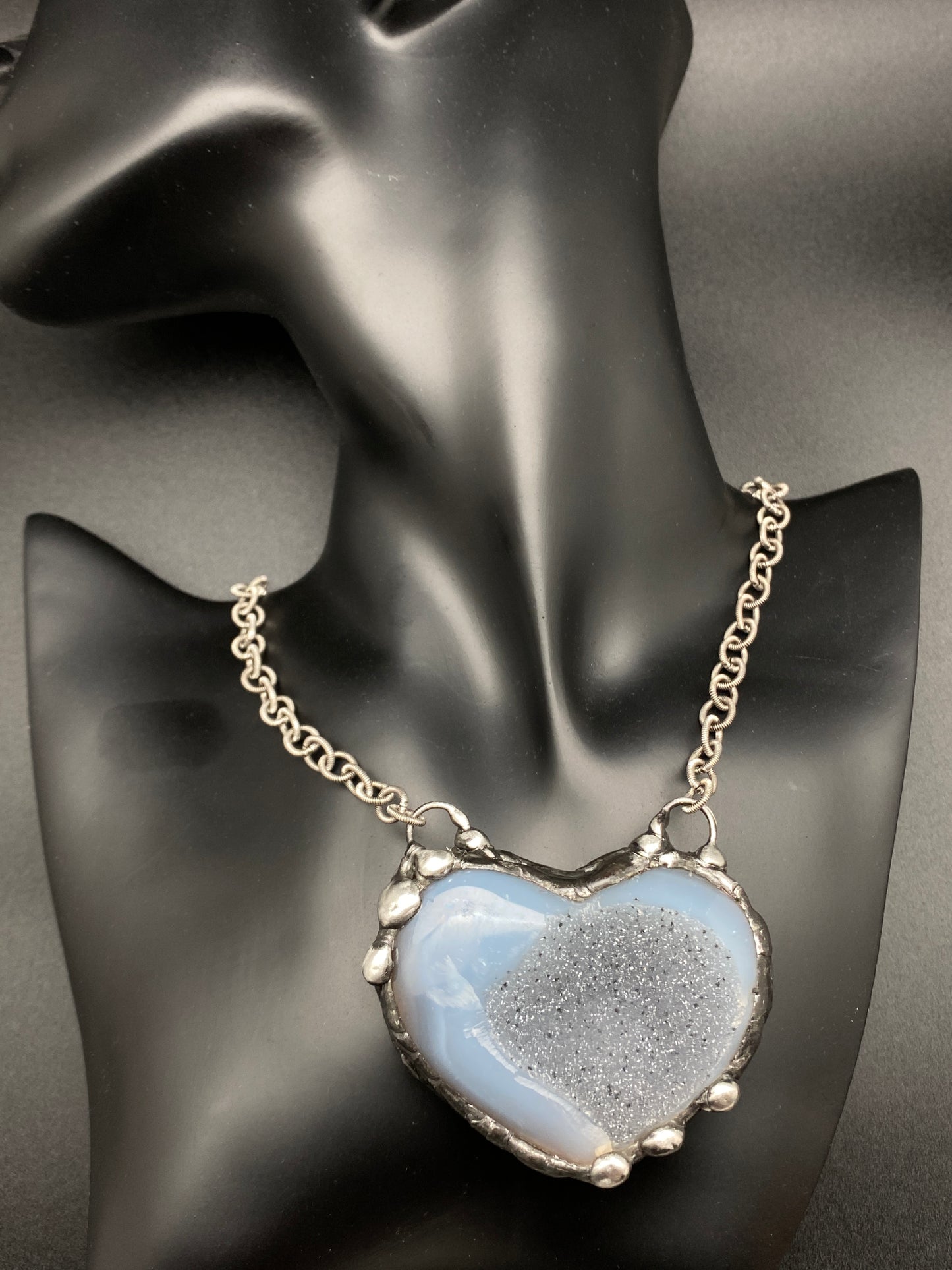 Trust ~ Sparkle Agate Heart Necklace