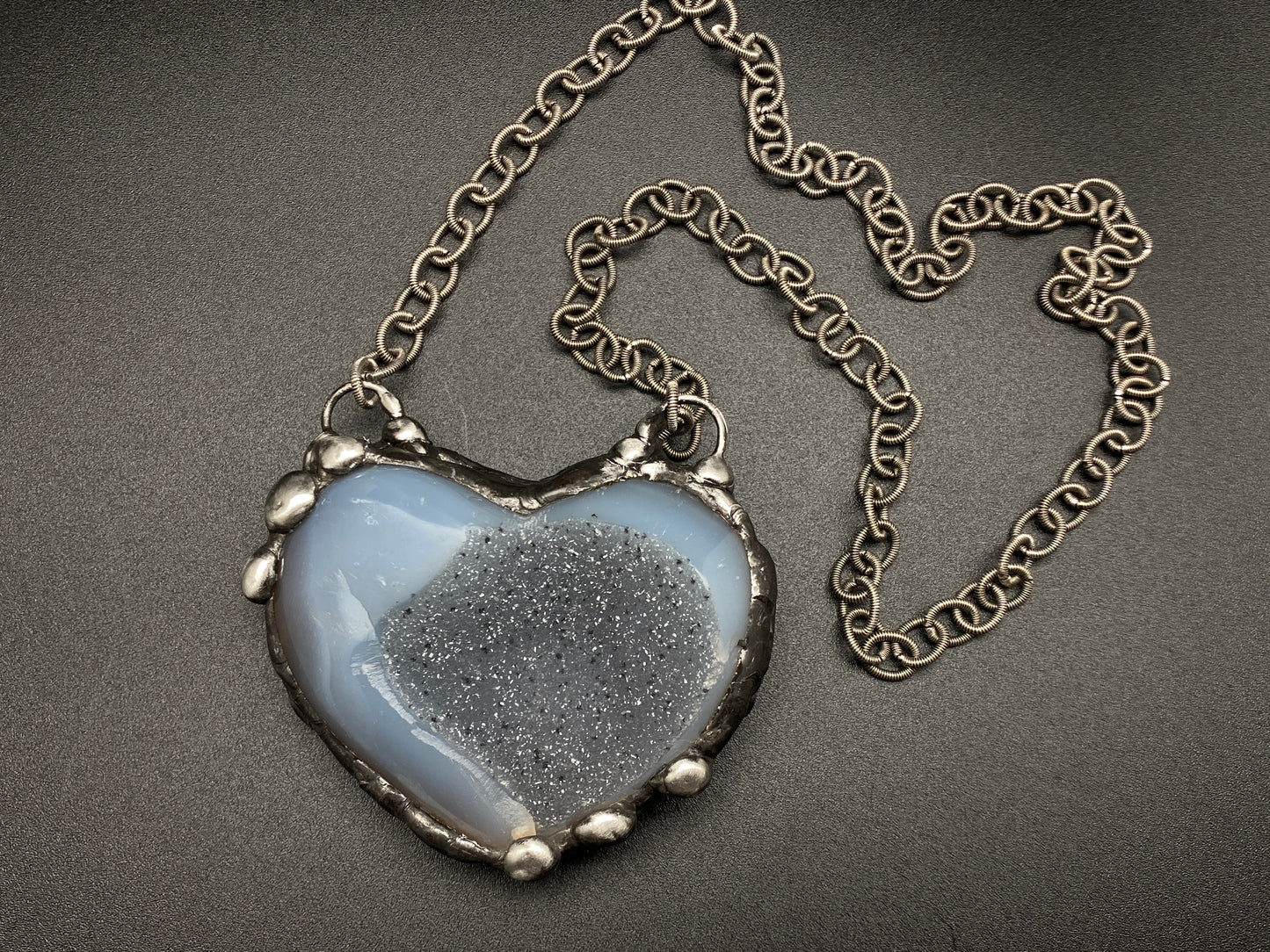 Trust ~ Sparkle Agate Heart Necklace