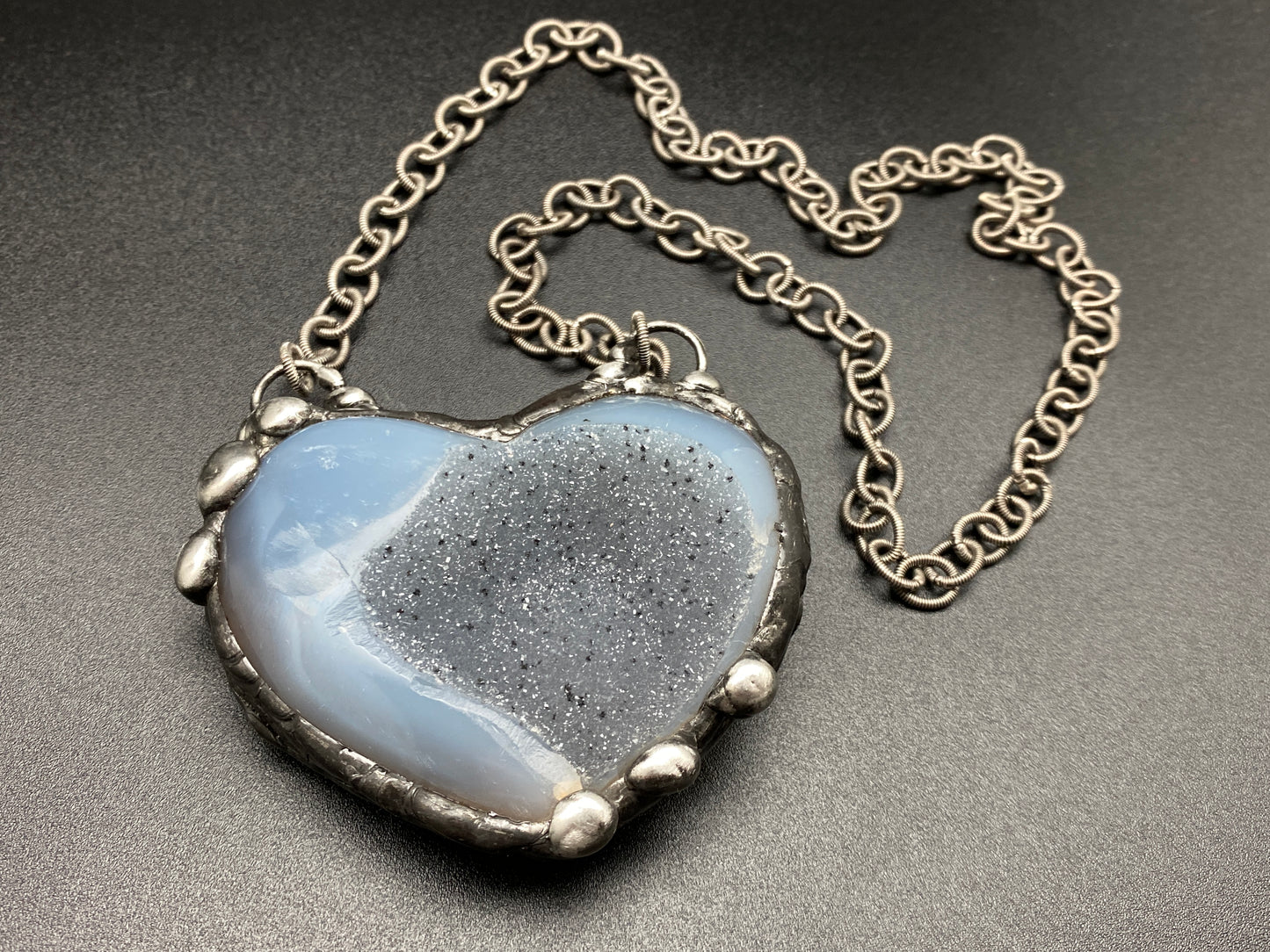 Trust ~ Sparkle Agate Heart Necklace