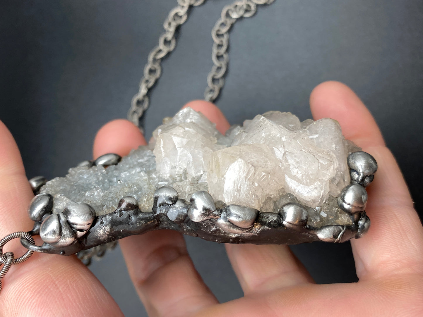 In The Clouds ~ Chalcedony & Apophylite Necklace