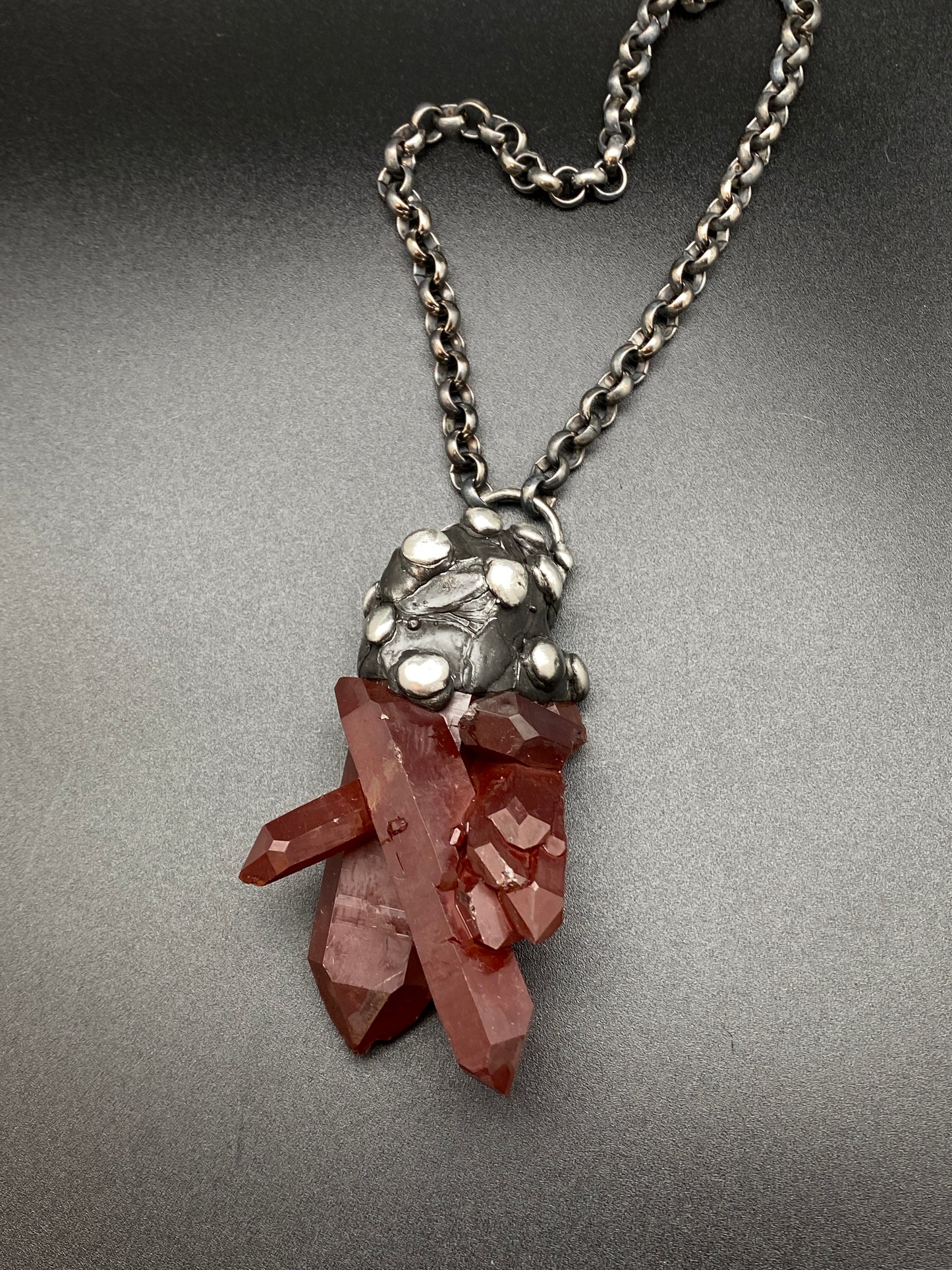 Reach ~ Hematoid Quartz ~ Statement Red Quartz Necklace