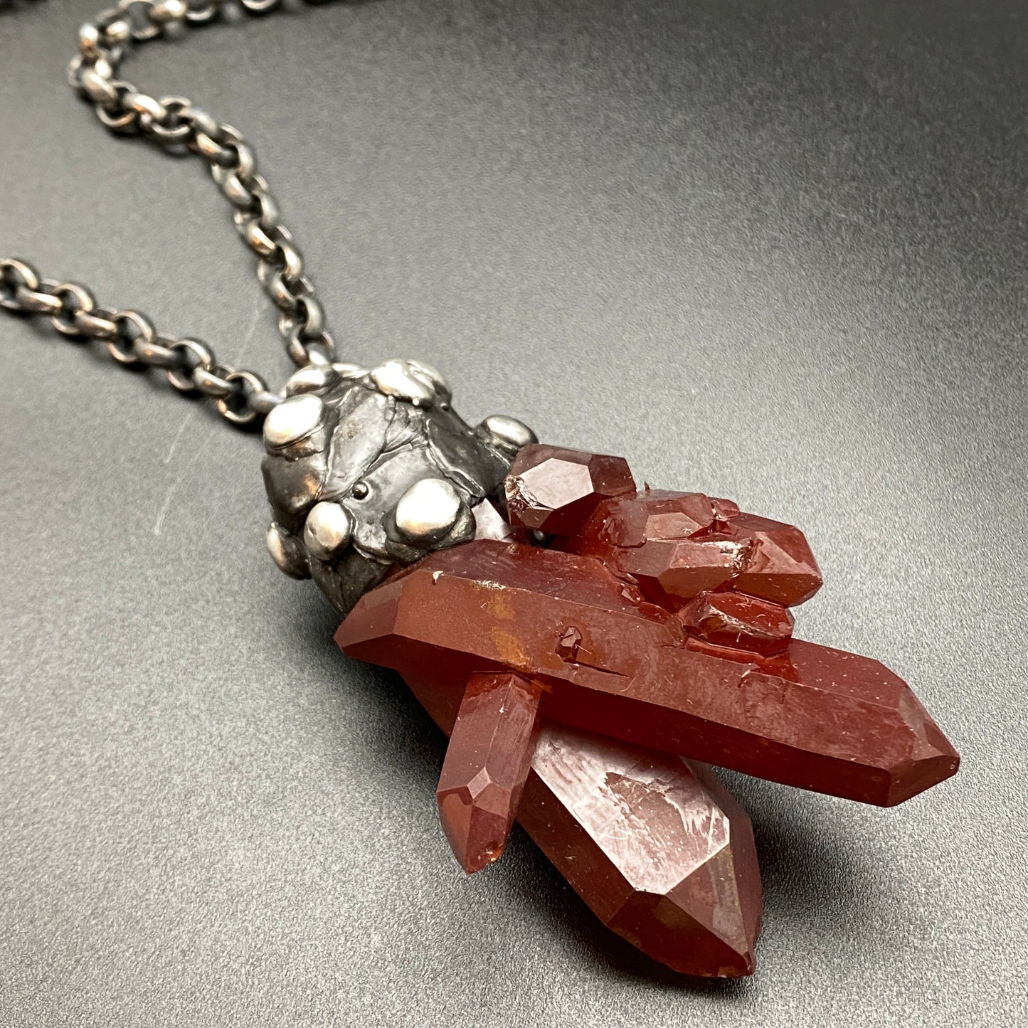 Reach ~ Hematoid Quartz ~ Statement Red Quartz Necklace