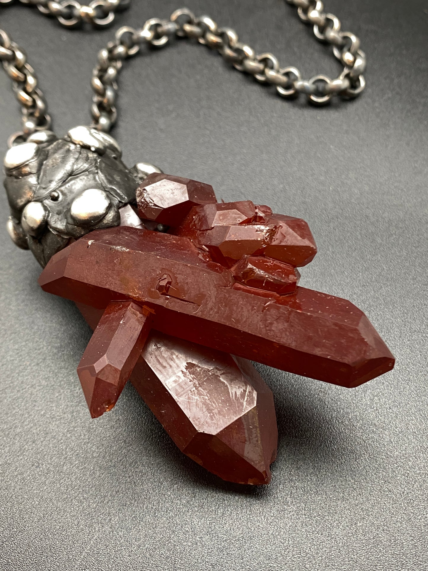 Reach ~ Hematoid Quartz ~ Statement Red Quartz Necklace
