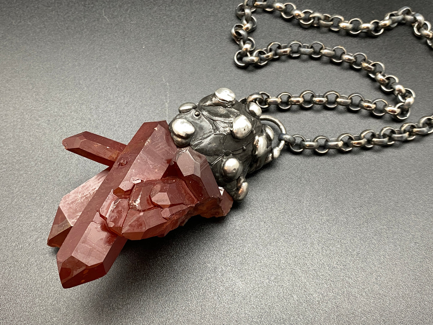 Reach ~ Hematoid Quartz ~ Statement Red Quartz Necklace