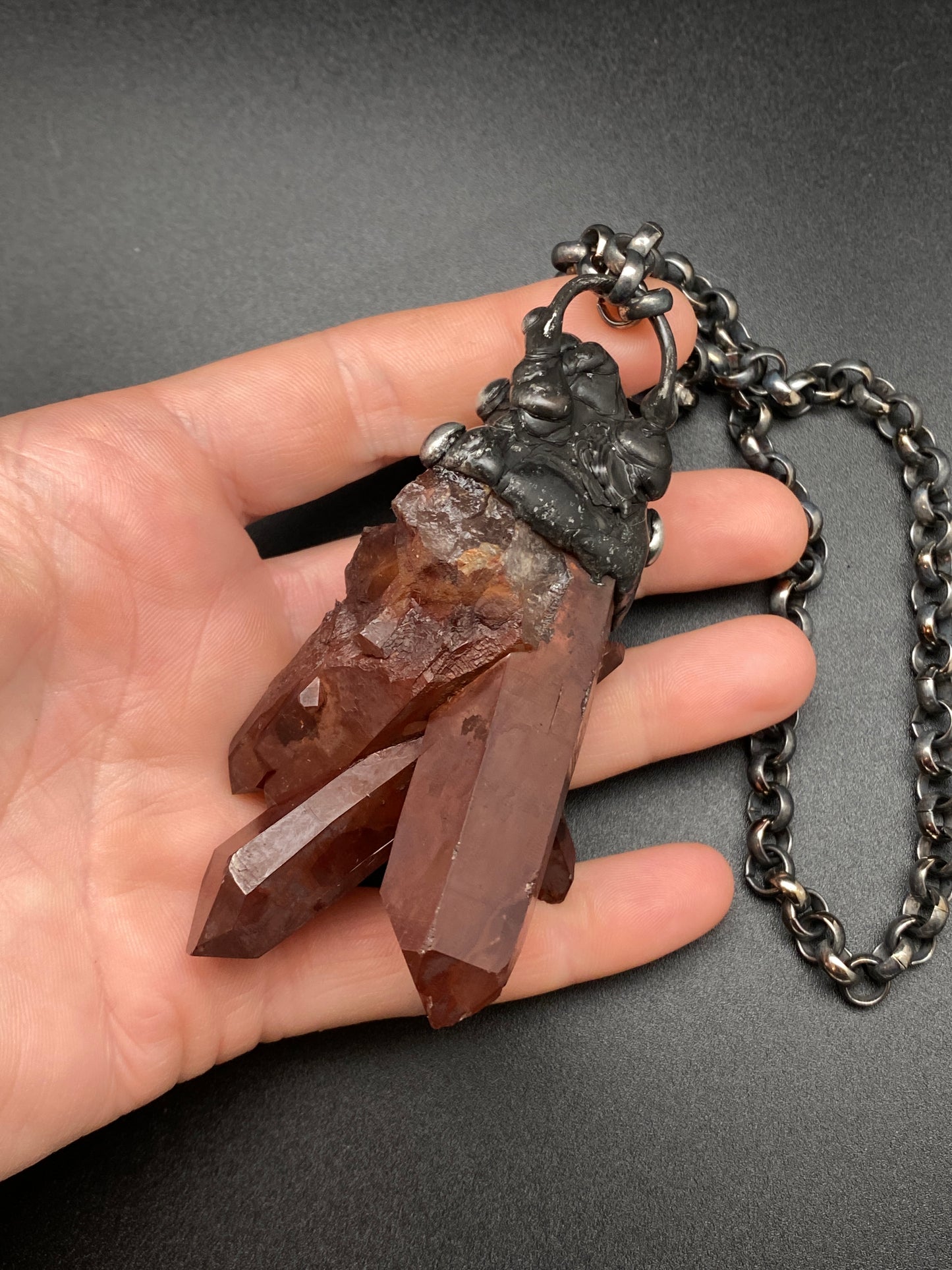 Reach ~ Hematoid Quartz ~ Statement Red Quartz Necklace