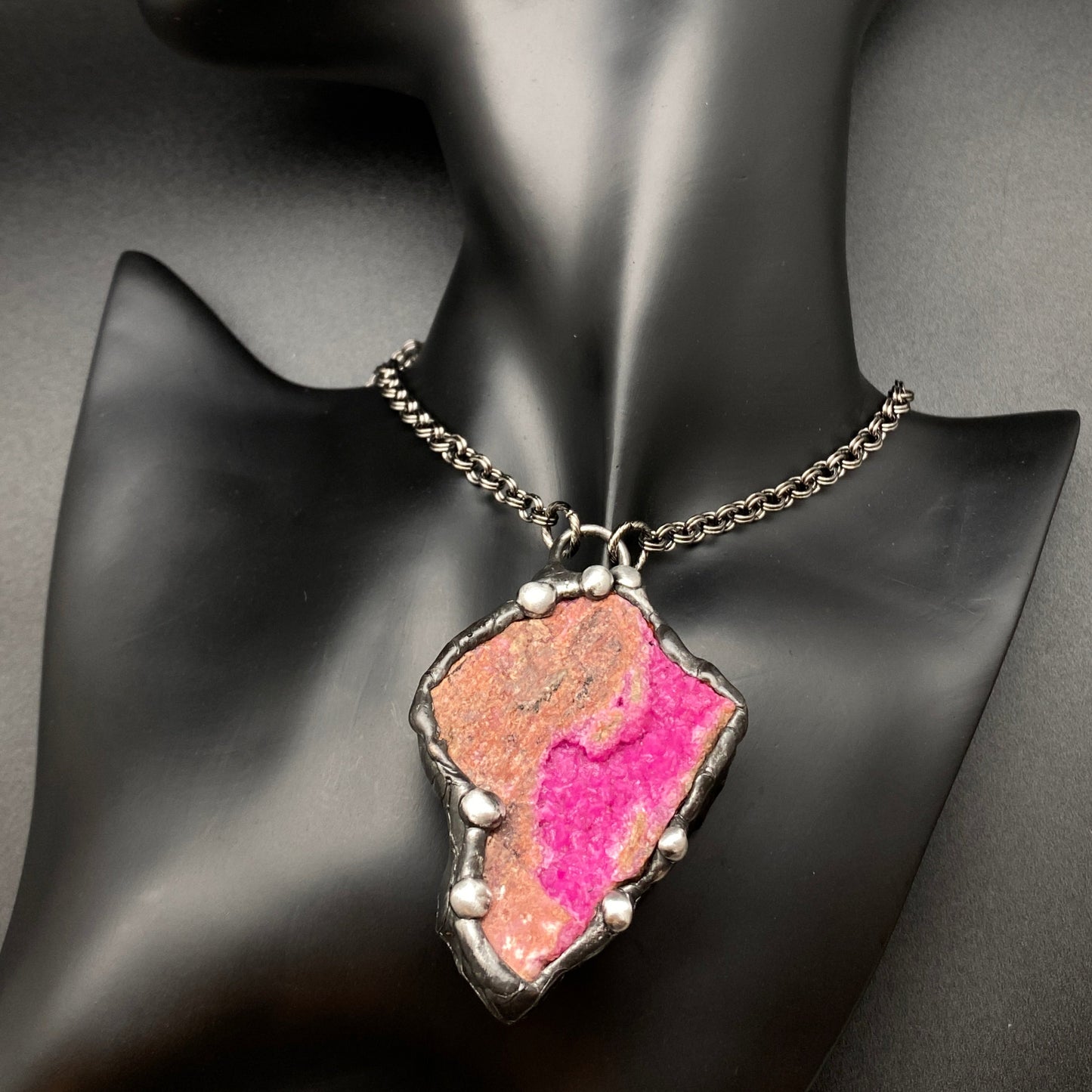 Collective ~ Cobalto Calcite In Matrix ~ Fuscia Pink Calcite Sparkly Crystal Druzy
