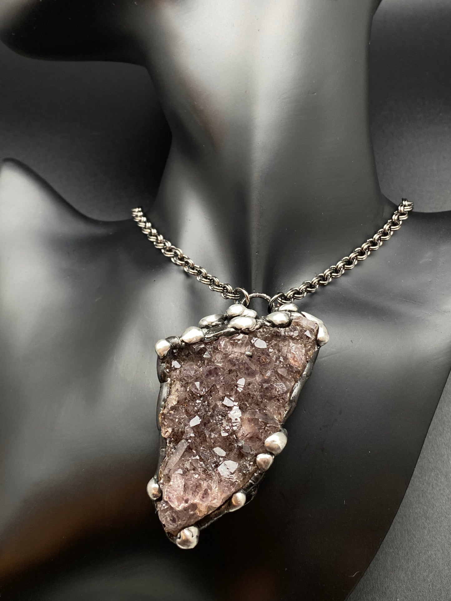 Royals ~ Amethyst Cluster Crystal Necklace