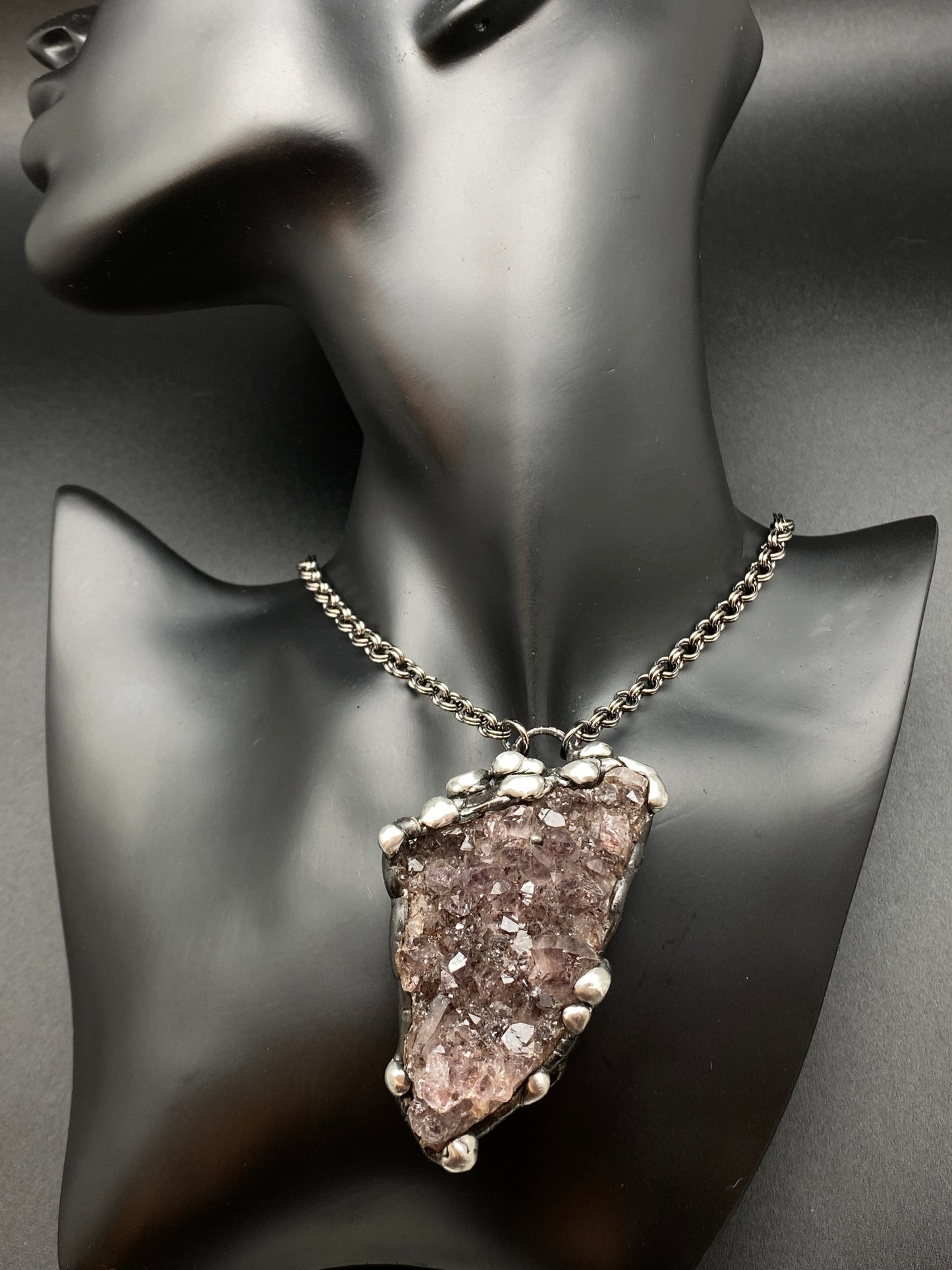 Royals ~ Amethyst Cluster Crystal Necklace