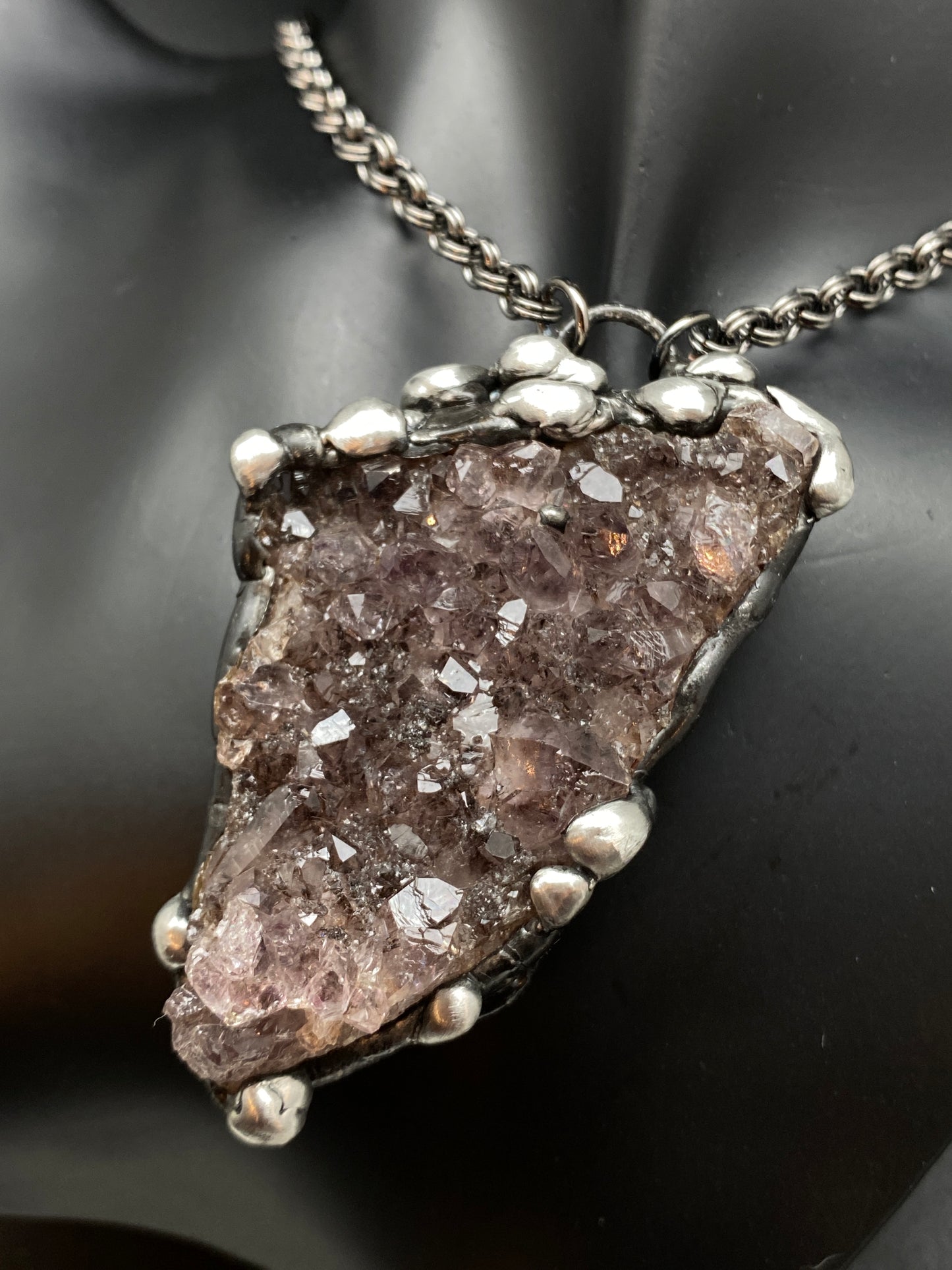 Royals ~ Amethyst Cluster Crystal Necklace