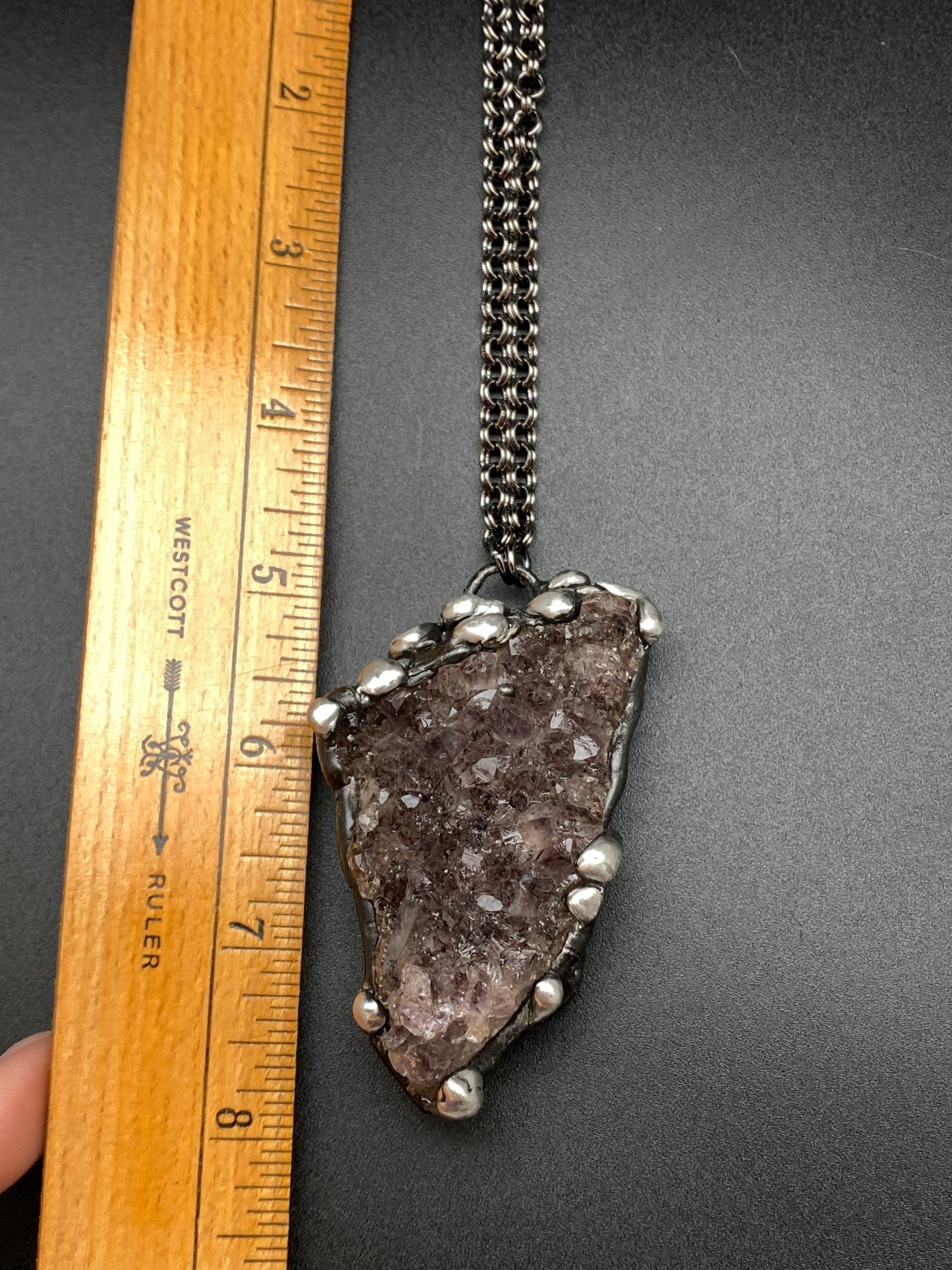 Royals ~ Amethyst Cluster Crystal Necklace