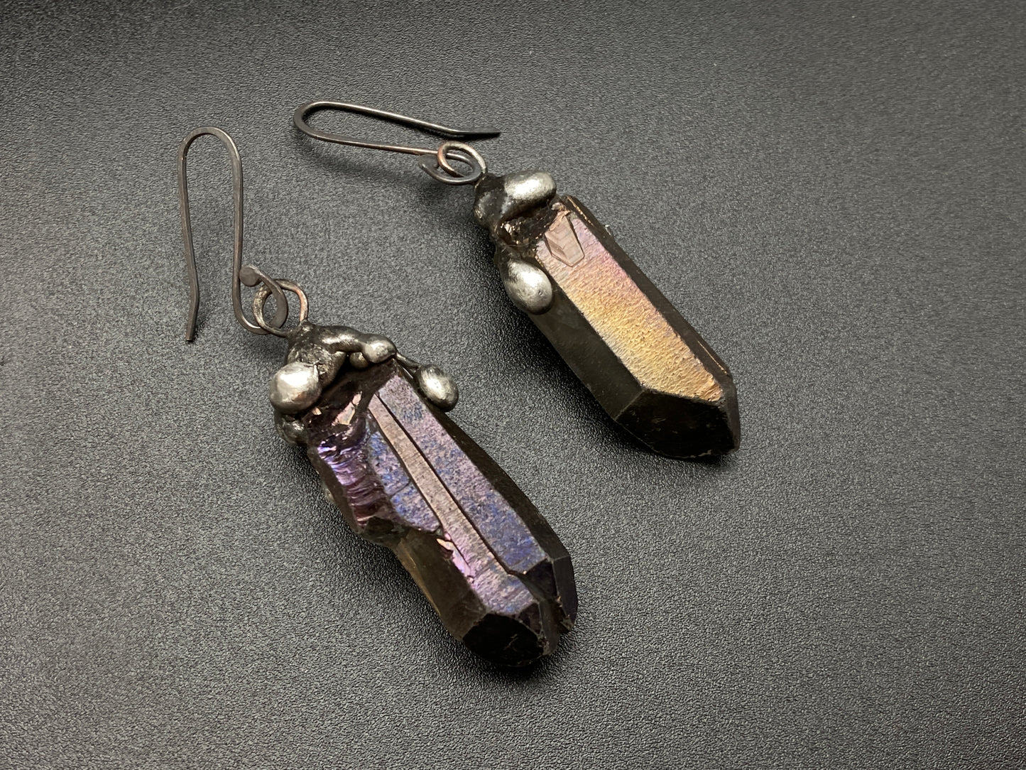 Launch ~ Titanium Quartz Earrings