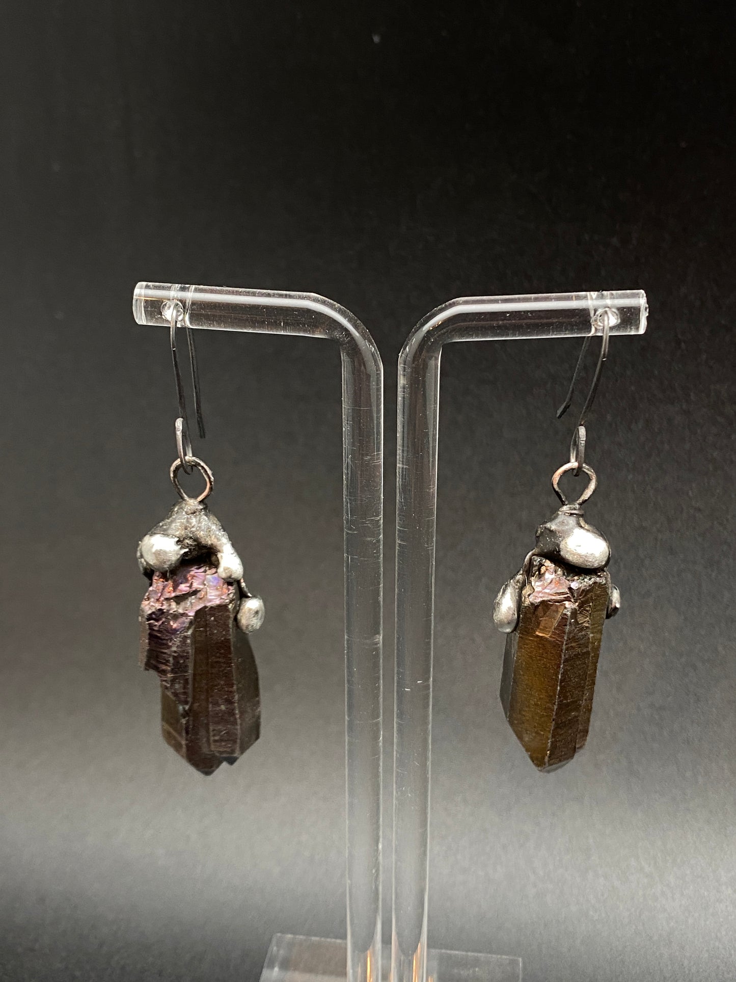 Launch ~ Titanium Quartz Earrings