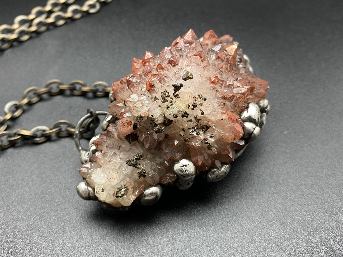 Burst ~ Hematoid Quartz ~ Statement Red Quartz Necklace