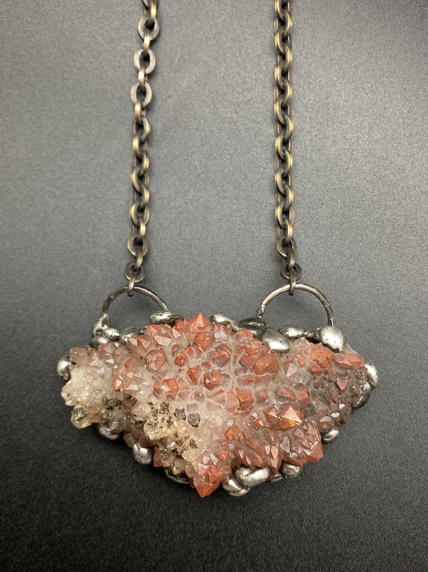 Burst ~ Hematoid Quartz ~ Statement Red Quartz Necklace