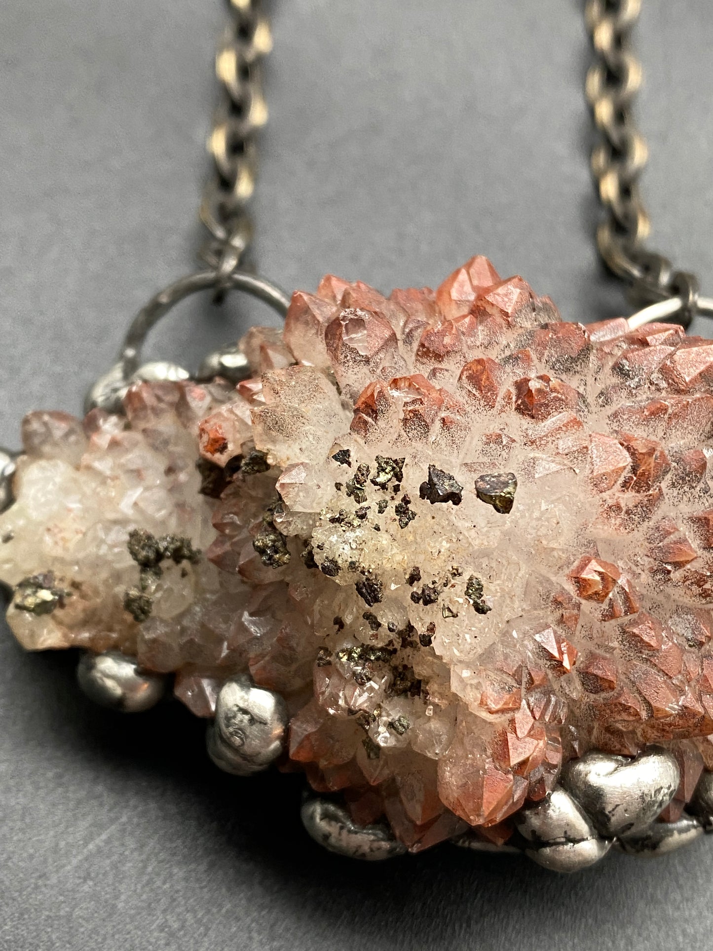 Burst ~ Hematoid Quartz ~ Statement Red Quartz Necklace