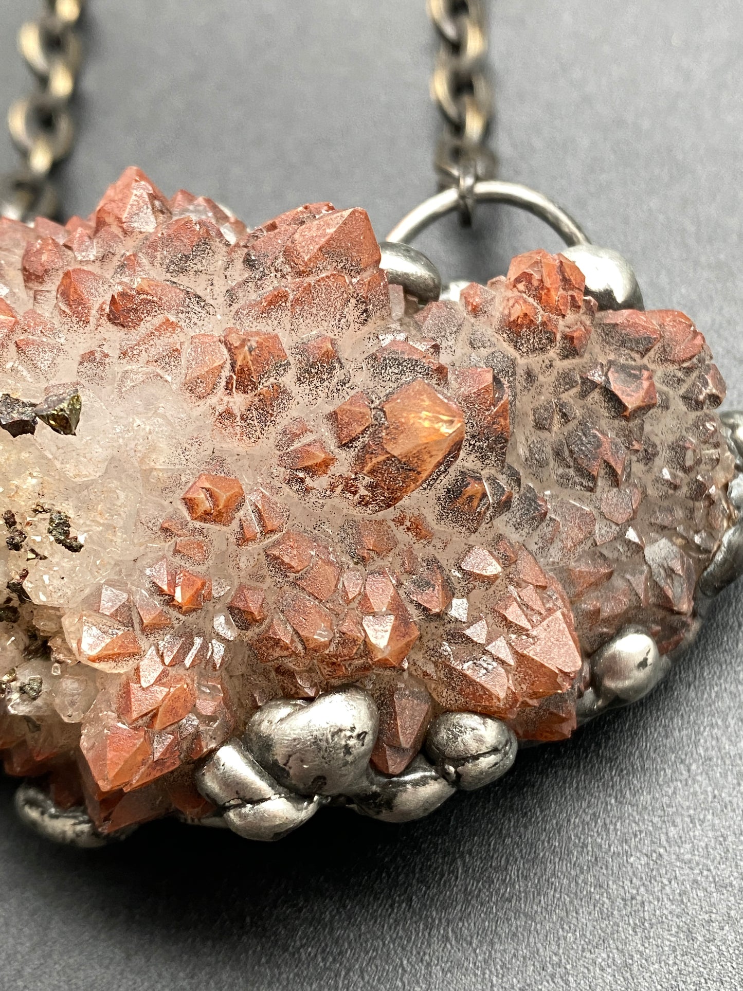 Burst ~ Hematoid Quartz ~ Statement Red Quartz Necklace