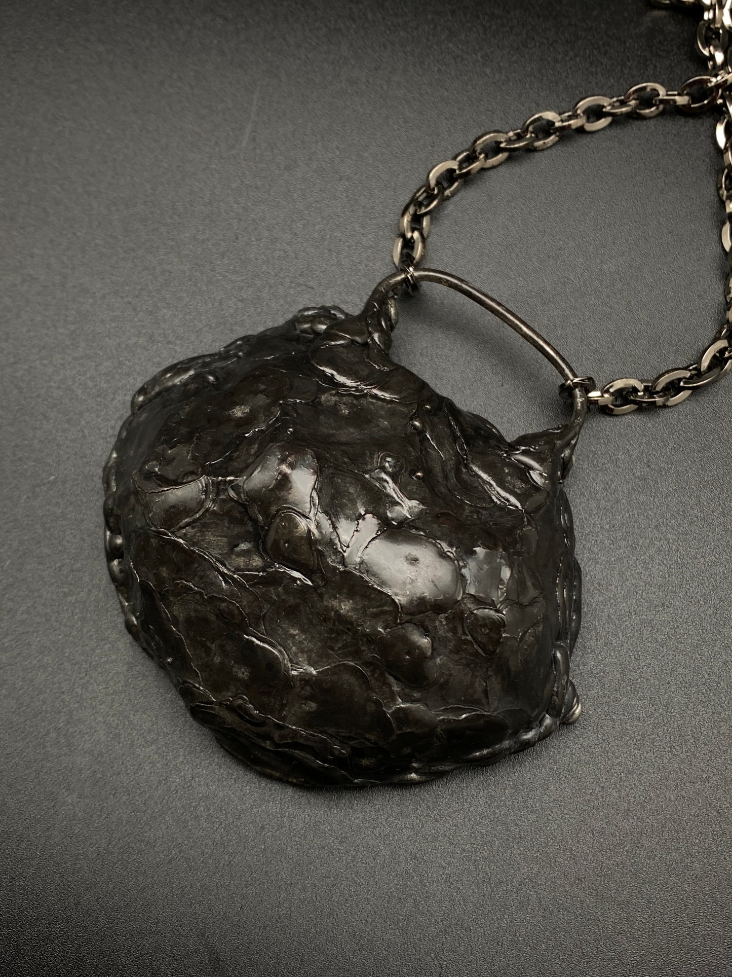 Orbits ~ Titanium Quartz Geode Necklace