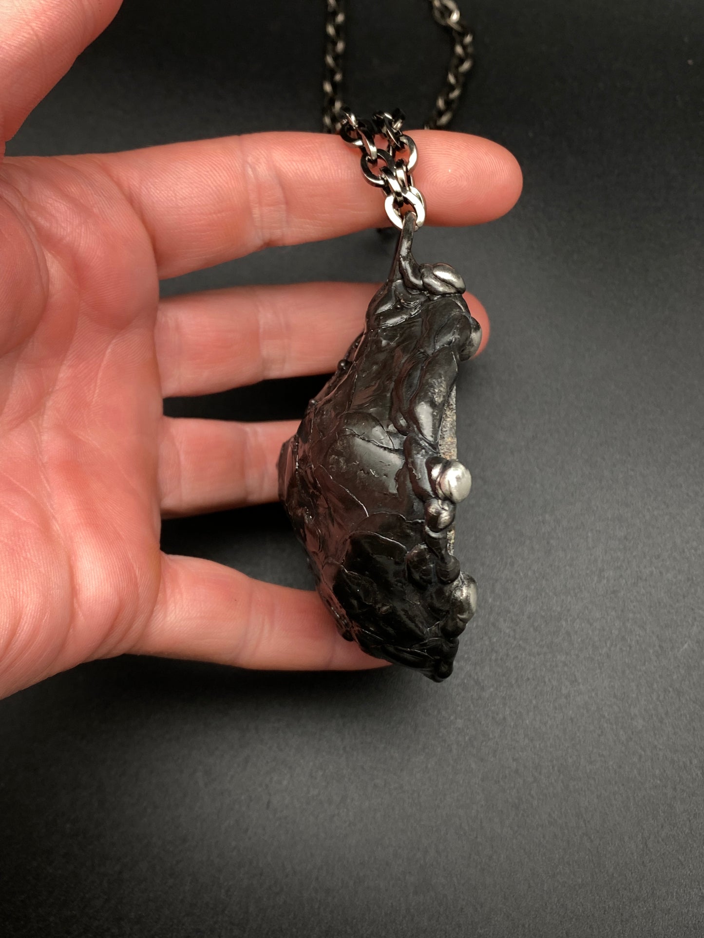 Orbits ~ Titanium Quartz Geode Necklace