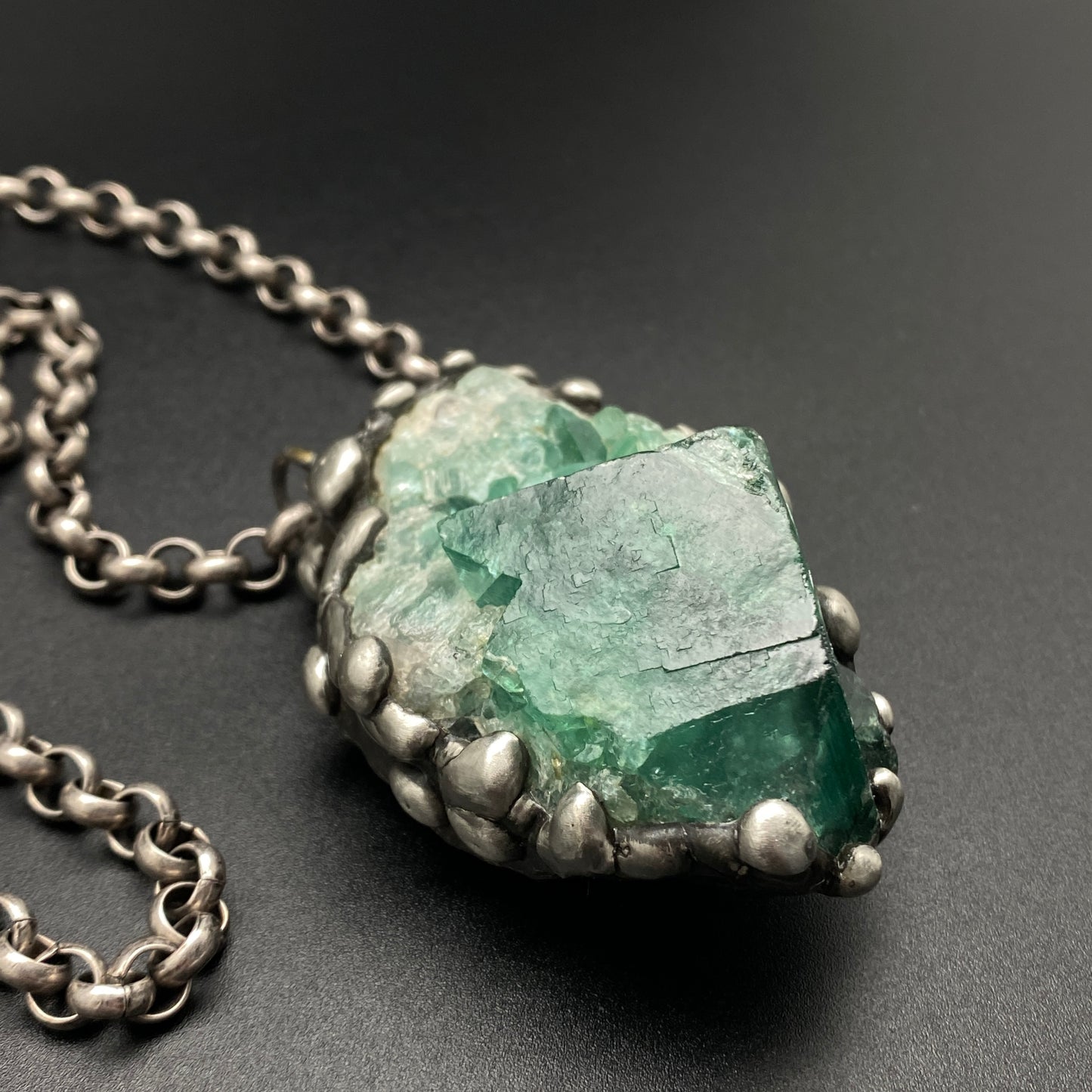 Jewel ~ Dark Green Fluorite Necklace