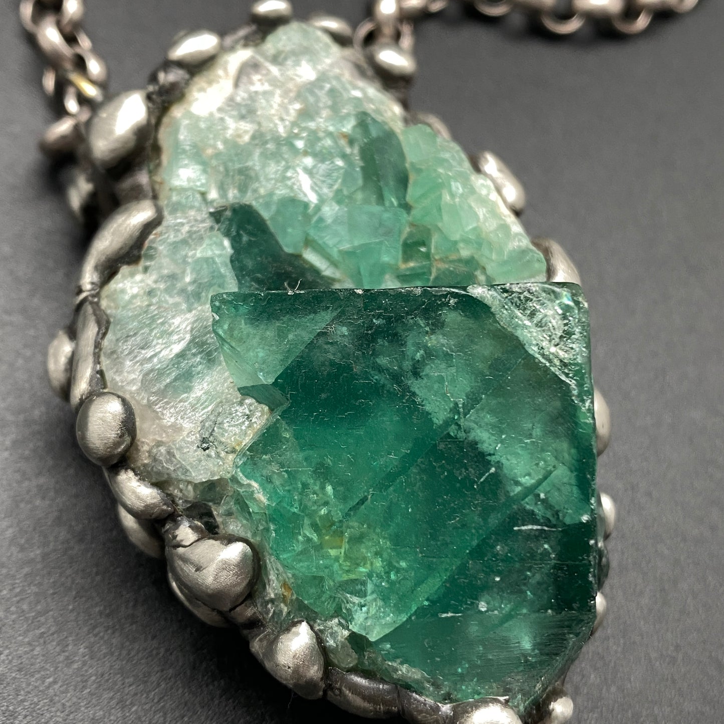 Jewel ~ Dark Green Fluorite Necklace