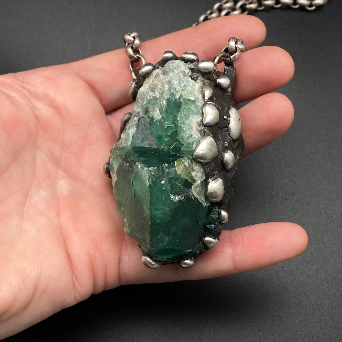 Jewel ~ Dark Green Fluorite Necklace
