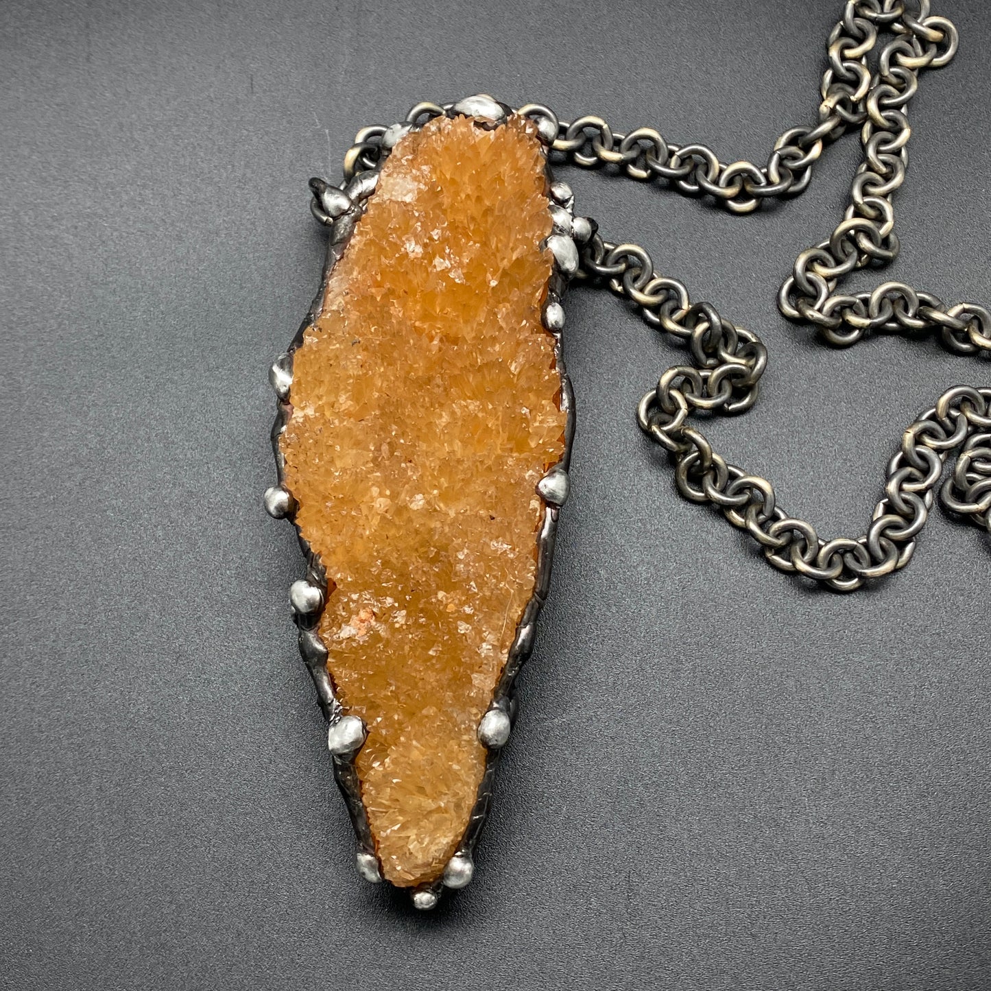 Abundance ~ Honey Calcite Cluster Necklace