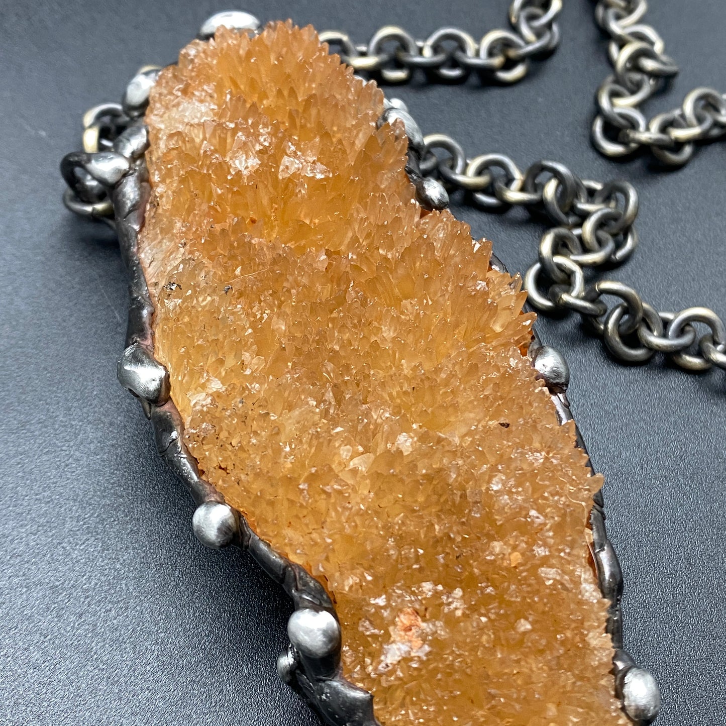 Abundance ~ Honey Calcite Cluster Necklace