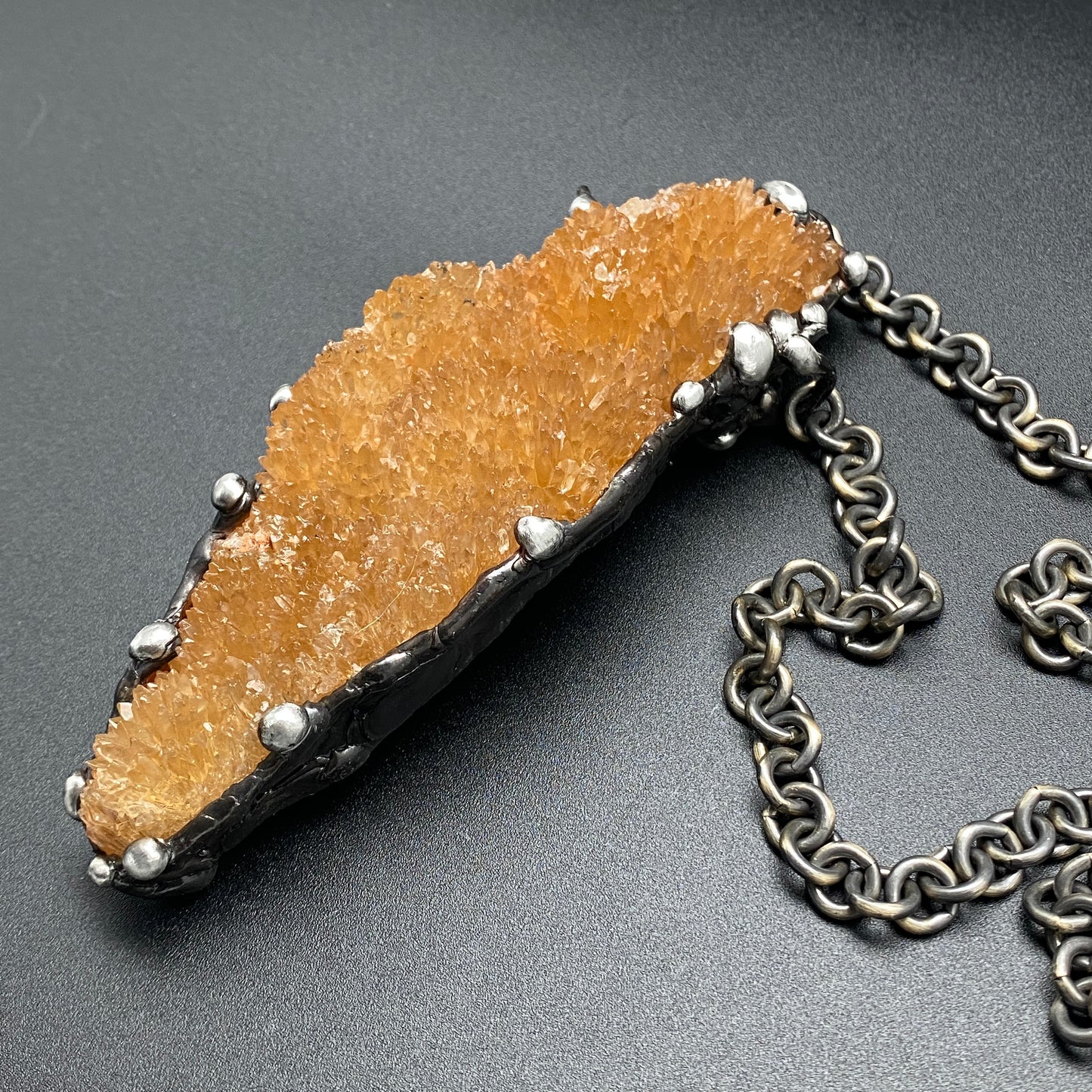 Abundance ~ Honey Calcite Cluster Necklace