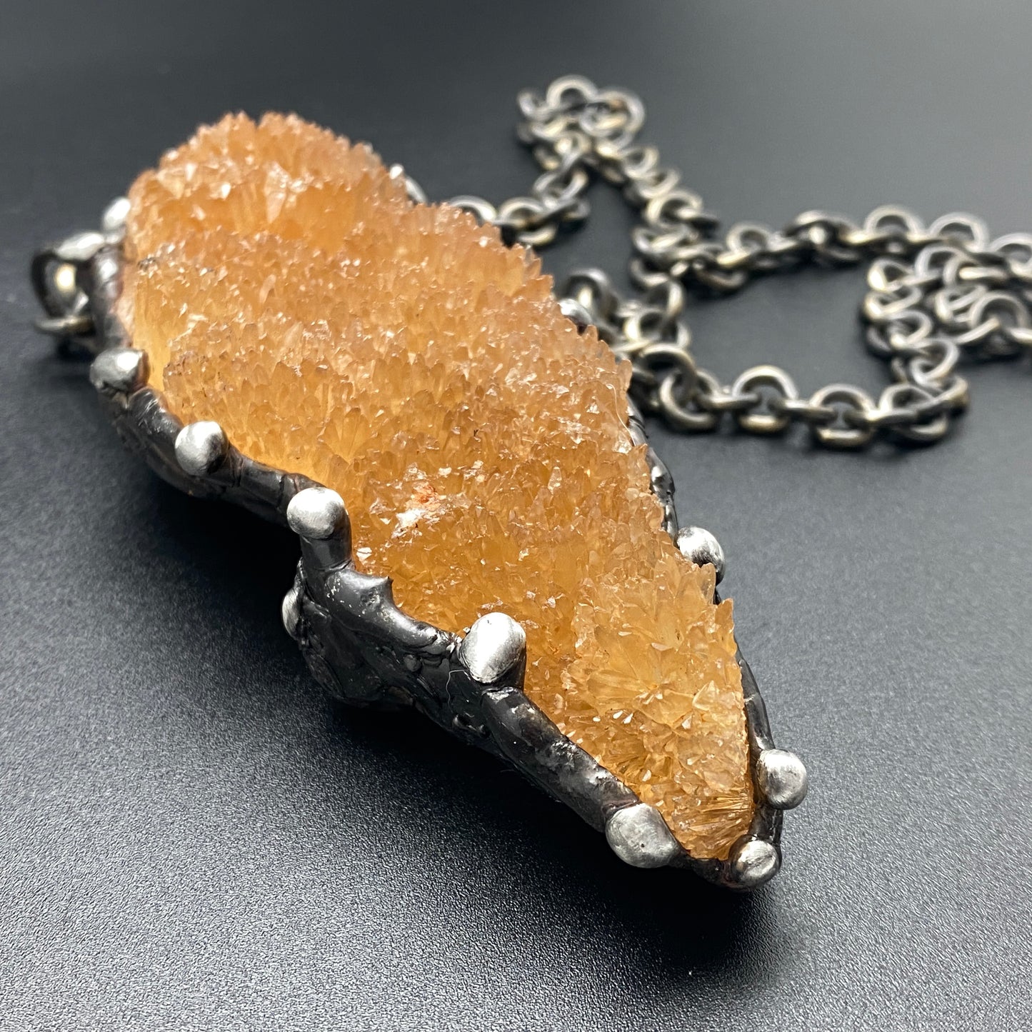 Abundance ~ Honey Calcite Cluster Necklace