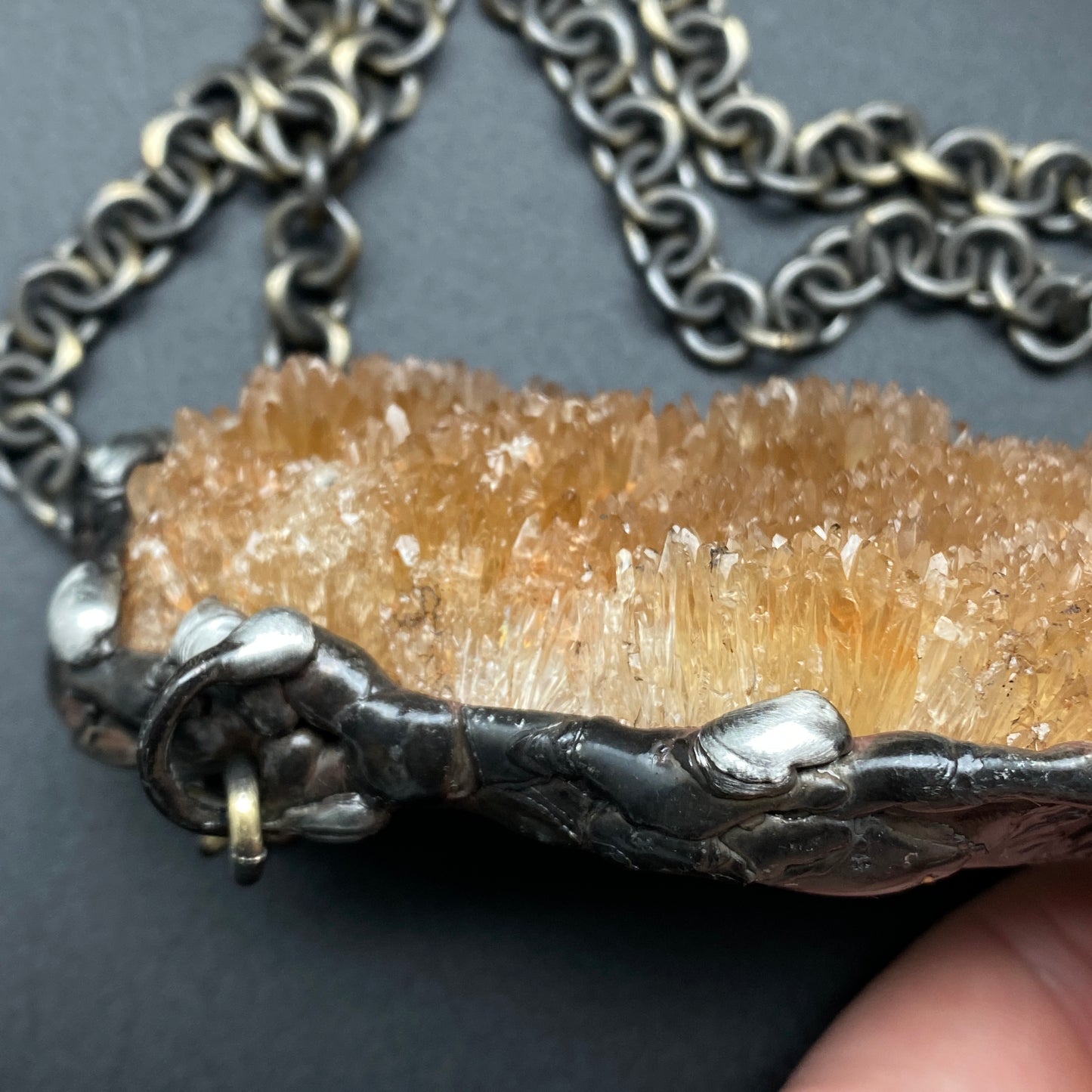 Abundance ~ Honey Calcite Cluster Necklace