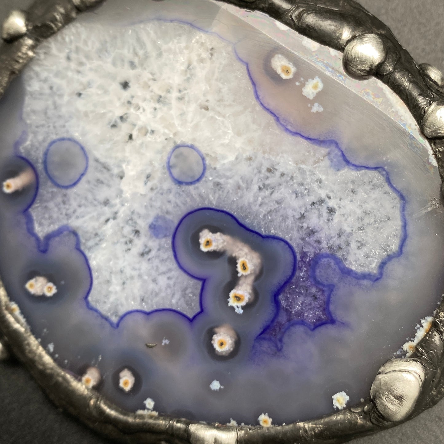 Andromeda ~ Purple Agate Disc Necklace