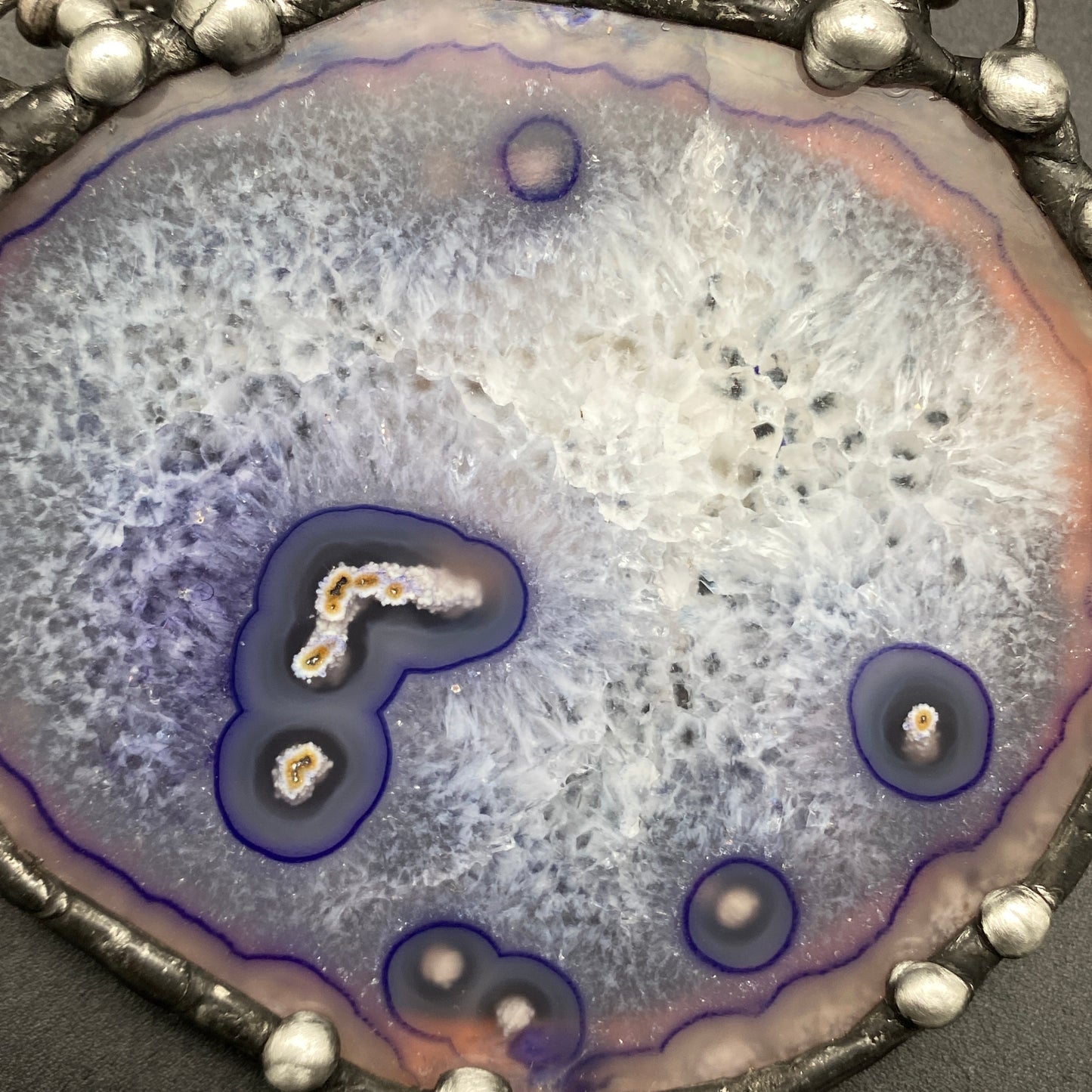 Andromeda ~ Purple Agate Disc Necklace