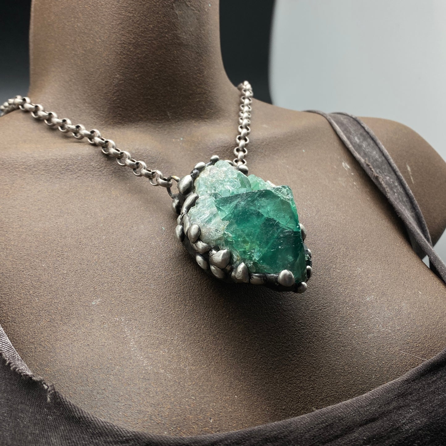 Jewel ~ Dark Green Fluorite Necklace