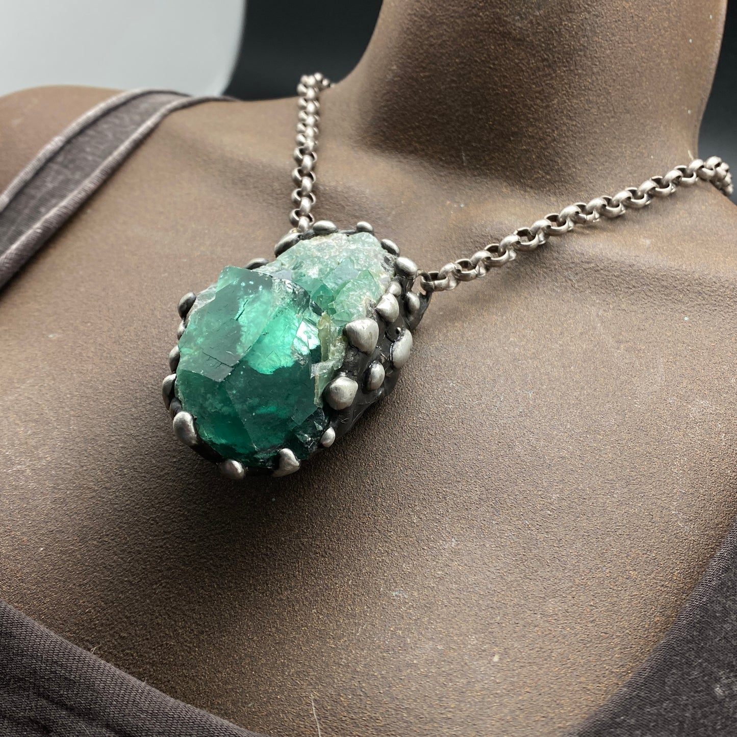 Jewel ~ Dark Green Fluorite Necklace