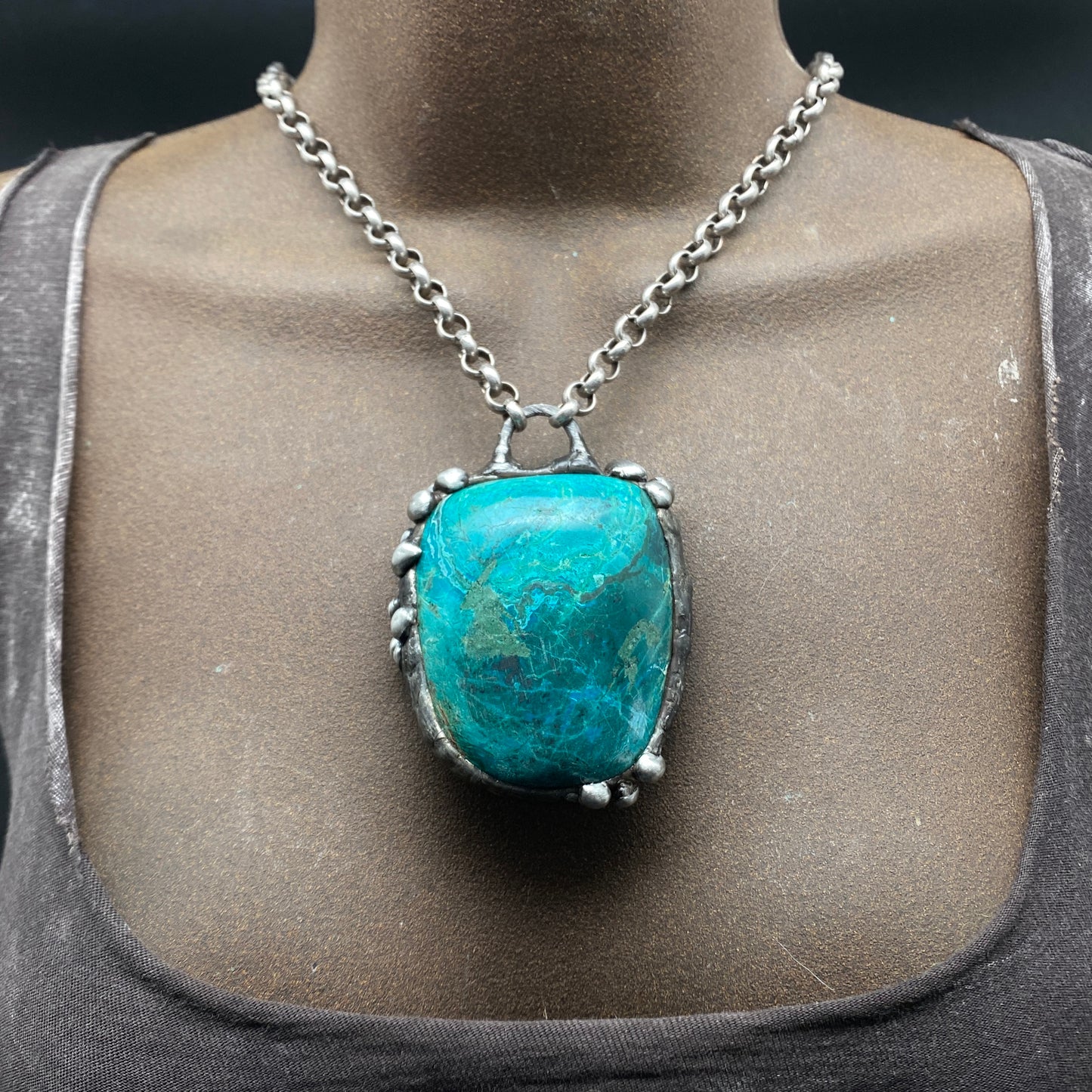 Terra ~ Large Chrysocolla Necklace