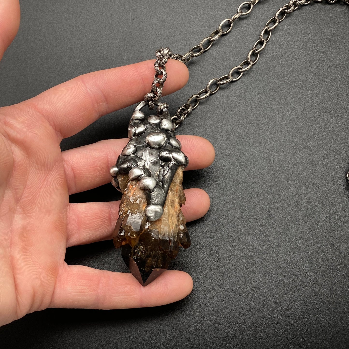 Castle For A Dreamer ~ Dark Smoky Kundalini Citrine Necklace
