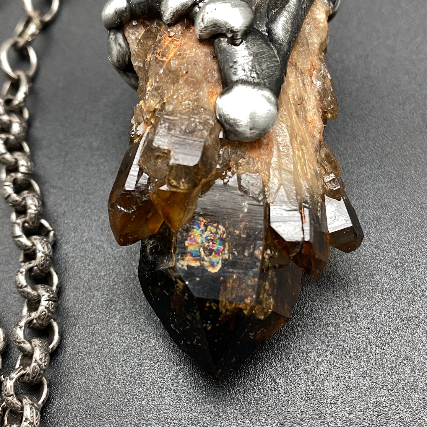 Castle For A Dreamer ~ Dark Smoky Kundalini Citrine Necklace
