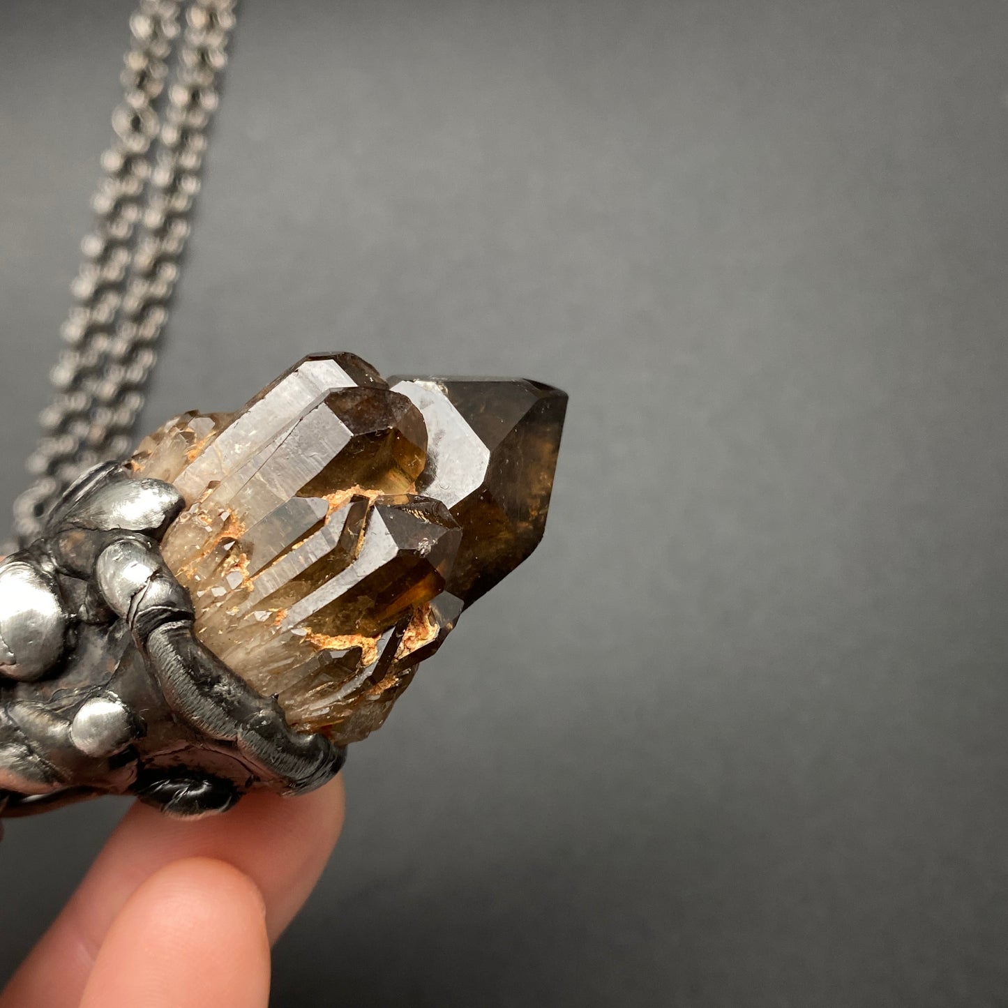 Castle For A Dreamer ~ Small Dark Smoky Kundalini Citrine Necklace