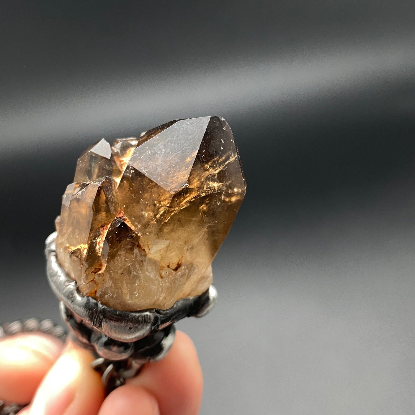 Castle For A Dreamer ~ Small Dark Smoky Kundalini Citrine Necklace